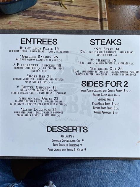 Orders through Toast are commission free and go directly to this restaurant. . Bubbas bunkhouse menu